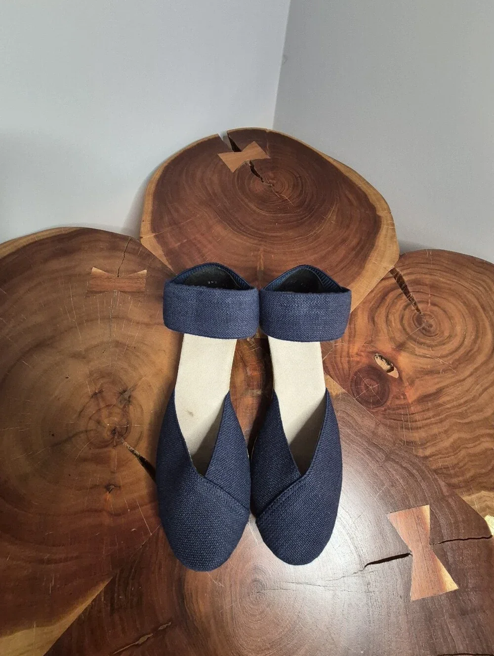 Charleston Shoe Co. Chloe Low Espadrille Wedge Sandal Navy Blue - 9